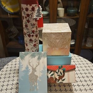 Collection of 4 Unique Festive Holiday Gift Boxes